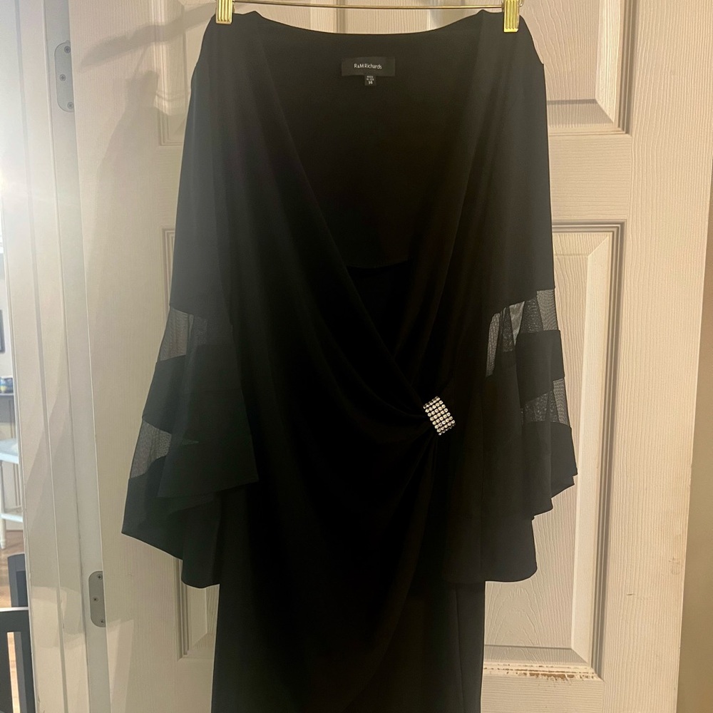 R&M Richards Black dress with Mesh Accents